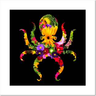 Floral Octopus Posters and Art